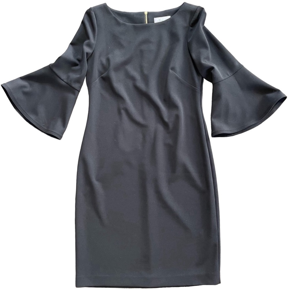 JESSICA HOWARD Classic Black Dress with Bell Sleeves Lined Size 10